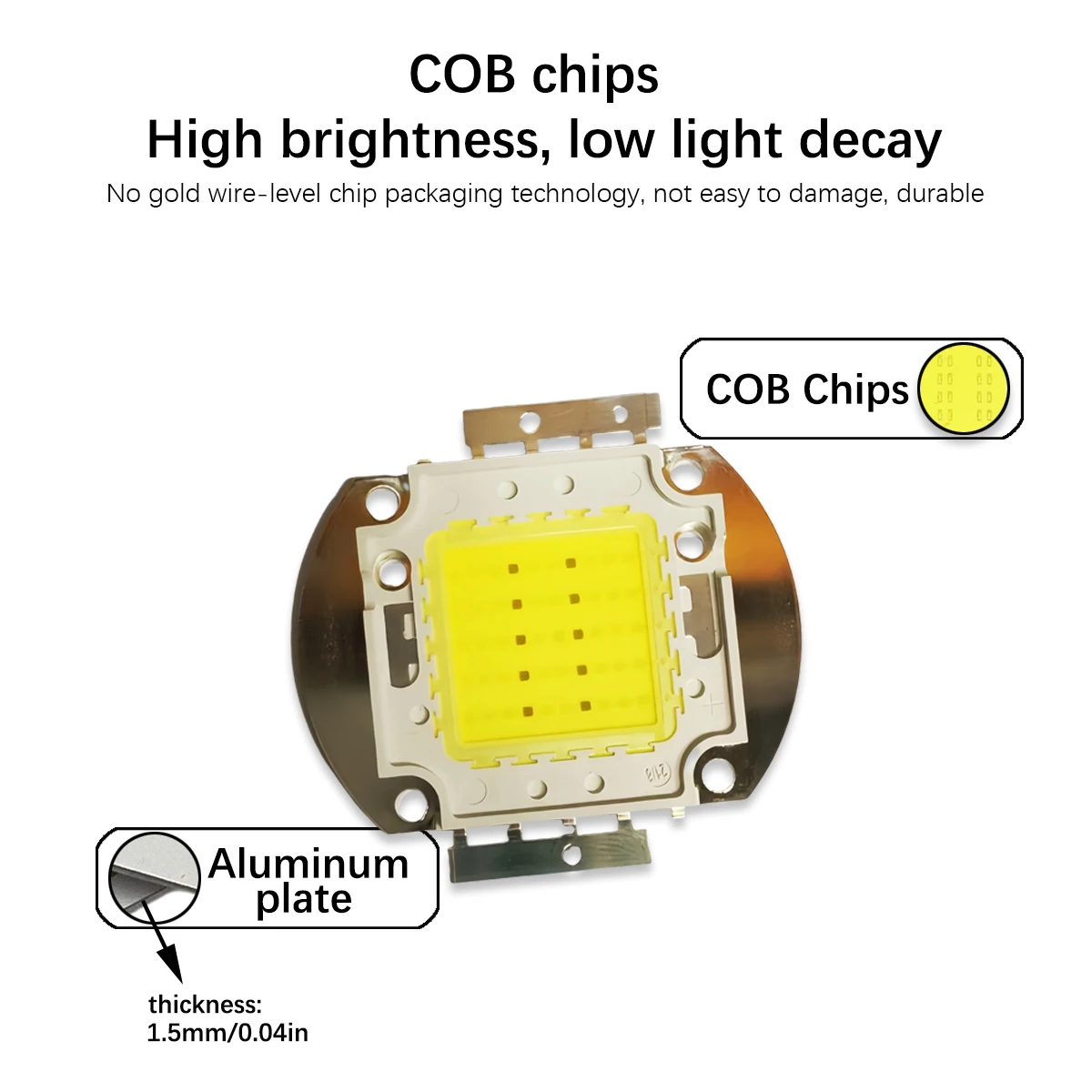 Module LED COB à spectre complet (série AT3) – 50 W 30 V, source d'éclairage d'aquarium intégrée