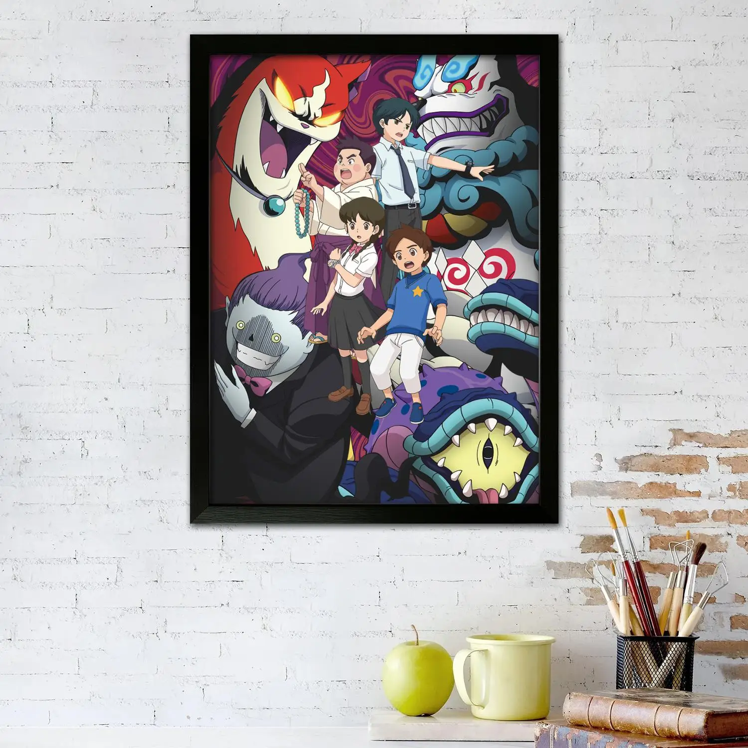 Yo Kai Watch Anime Canvas Art Poster and Wall Art, Picture Print, Modern Family, Bedroom Decor, Posters,Decorative painting