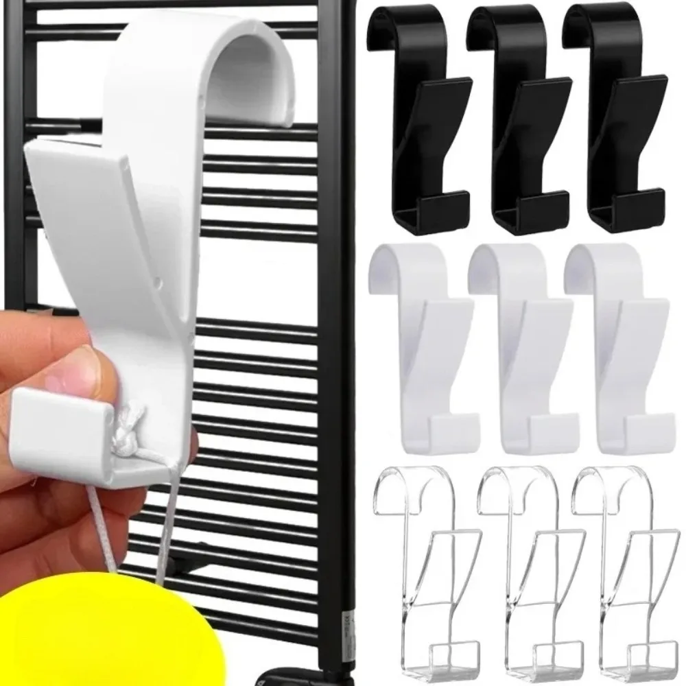 2PCS Heated Towel Radiator Rail Clips Multifunction Bathroom Hanger Hook Holder Drying Rack for Towels And Clothes Storage