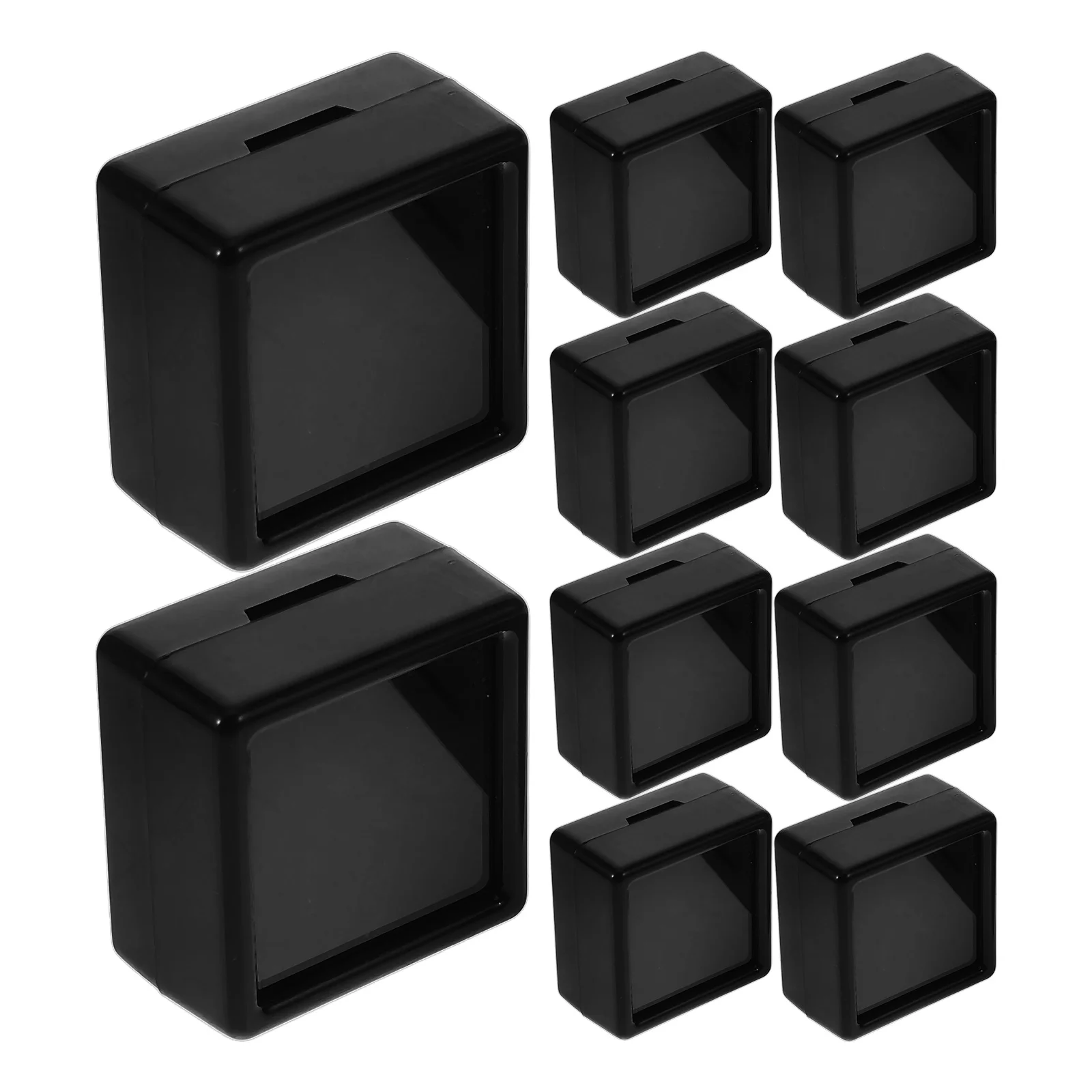 

10pcs Plastic Clear Lid Display Case Organizer Storage Container For Gemstone Jewelry Loose Diamond Round