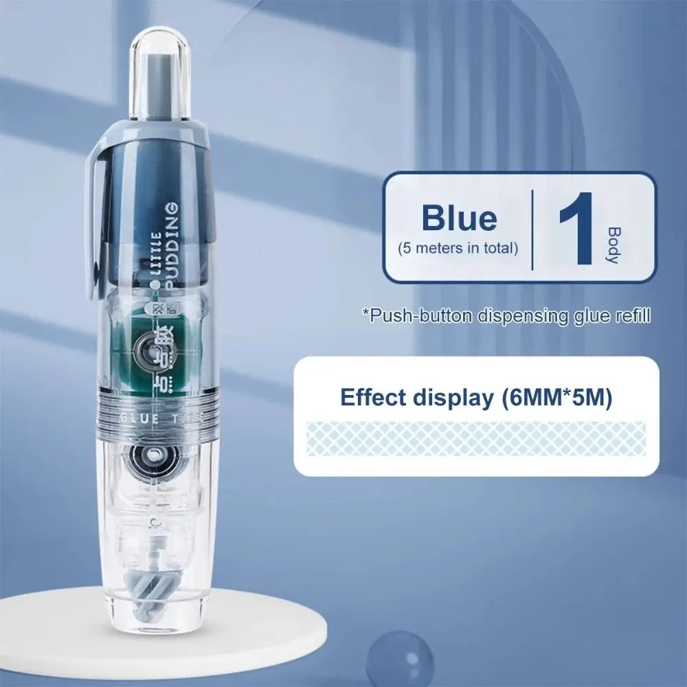 Double-sided Adhesive Press Spot Glue Pen High Viscosity Replaceable Core Correction Tape Glue Tape Stationery Large Capacity