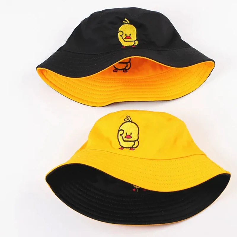 عكسها أسود أصفر بطة قبعة بحافة للرجال النساء الصيف قبعة الشمس قبعة صيد بوب حزين بنين بنما أضعاف في الهواء الطلق صياد قبعة