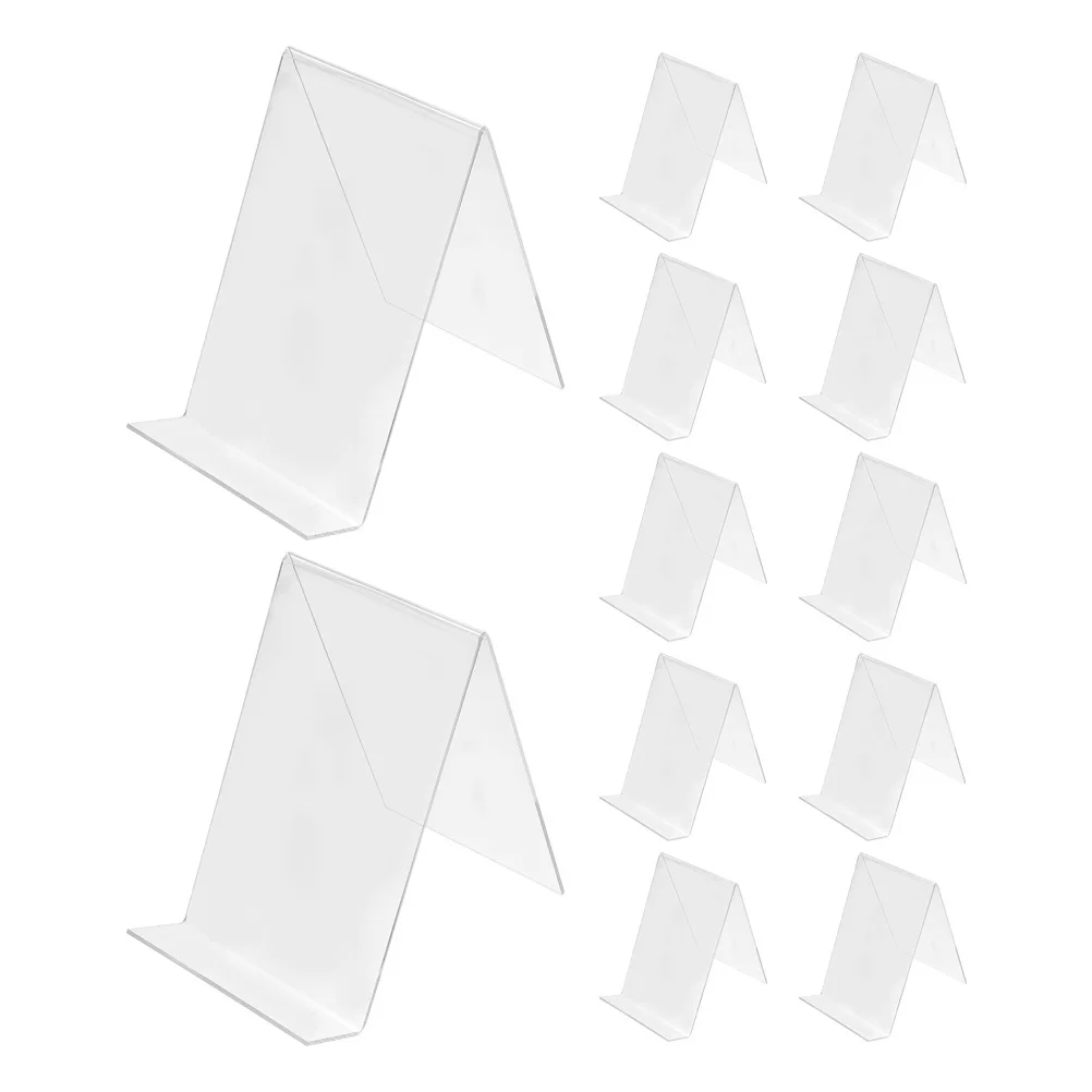12 قطعة رف كتب شفاف من الأكريليك حامل كتب سطح المكتب حامل عرض منظم لمكتبة المكتب حامل صور منزلي للعرض #3