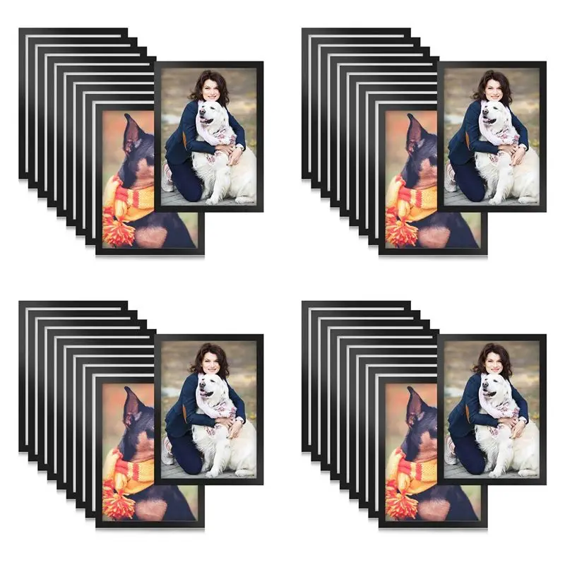 THIVN-40PCS A5 Magnetic Diamond Art Frames, Self Adhesive Magnetic Picture Frame Diamond Painting Frames Display Frame Black
