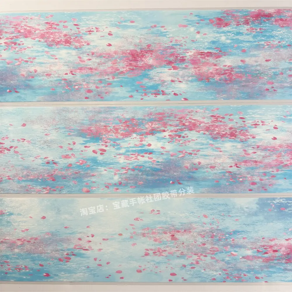 

Journal Washi Pet Tape Powder Ripple Blue Ting Zero Stream Stream Flow Flowers PET Scrapbooking Collage Sticker Card Making