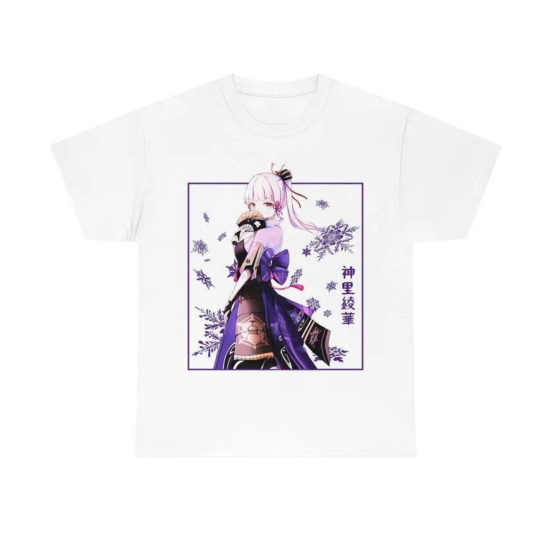 Kamisato Ayaka Genshin Impact Aesthetic Anime Vaporwave Unisex Heavy Cotton Tee