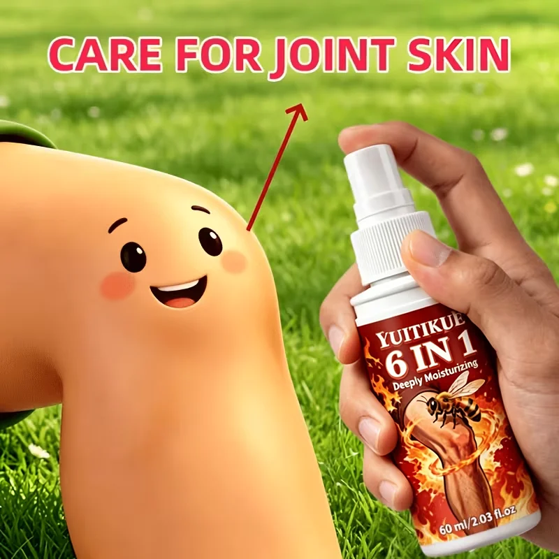YUITIKUE 6 IN 1 Bee Venom Joint Care Spray Natural Plant Extract Deep Moisturizing Relieve Stiffness Joint Skin Repair Mist