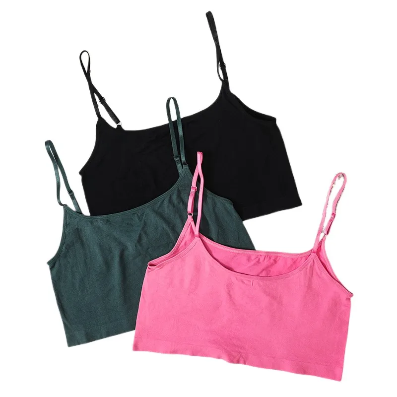 Women Crop Tops Seamless Spaghetti Underwear Sexy Tanks Top Female Summer Cropped Adjusted Strap Camis Backless Ribbed Camisole