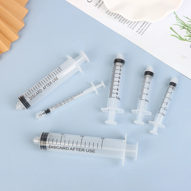 10pcs Luer Lock Syringes 1/3/5ml Plastic Syringe Nutrient Syringe Tools Sampler Measure Tool Parts