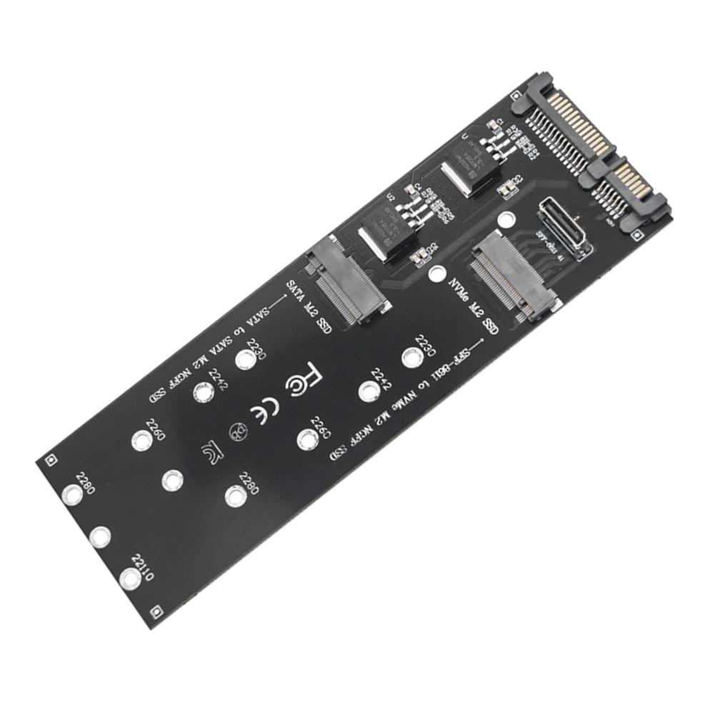 

SATA M.2 SSD Adapter 2 in 1 Combo Adapter NVMe M.2 NGFF To SFF-8611 Expansion Card Add On Cards Riser For PC Desktop Mainboard