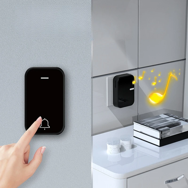 Self Powered Doorbell Battery Free Waterproof 200 Meter Ultra Long Distance(US Plug)