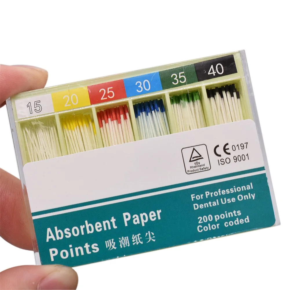 Dental Absorbent Paper Points Moisture Absorbing Paper Tips Taper 0.02 0.04 0.06 Dental Clinics Consumables #15-40