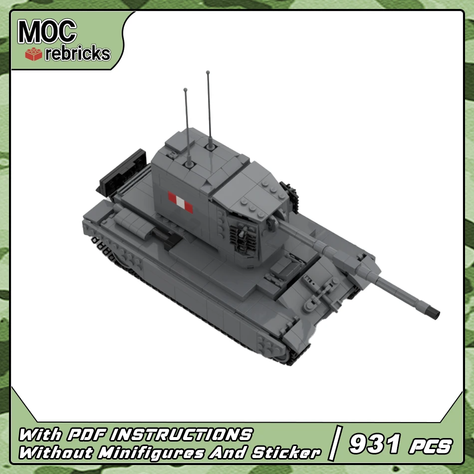Military Vehicle Series FV4005 Stage II Tank Chasing V2 MOC-134058 Building Block Collection Experts DIY Model Puzzle Brick Toys