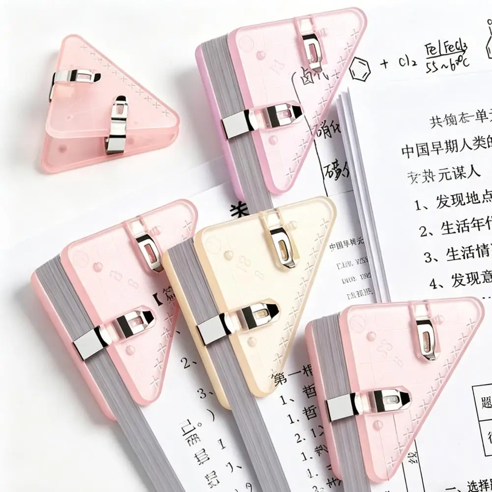 

Test Paper Organizer Office File Classification Folder 5pcs Triangular Corner Paper Clips with Metal Spring Clamp for Office
