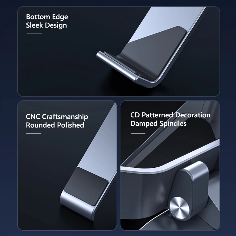 حامل كمبيوتر محمول قابل للتعديل حامل كمبيوتر محمول من سبائك الألومنيوم لأجهزة الكمبيوتر المحمولة مقاس 10-17.3 بوصة