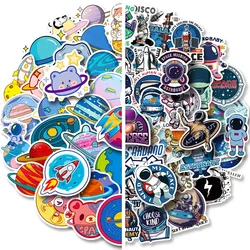 50pcs Cartoon Astronaut Stickers Science Fiction Space Planet Universe Cute Stickers for Kids Bottle Notebook Decoration