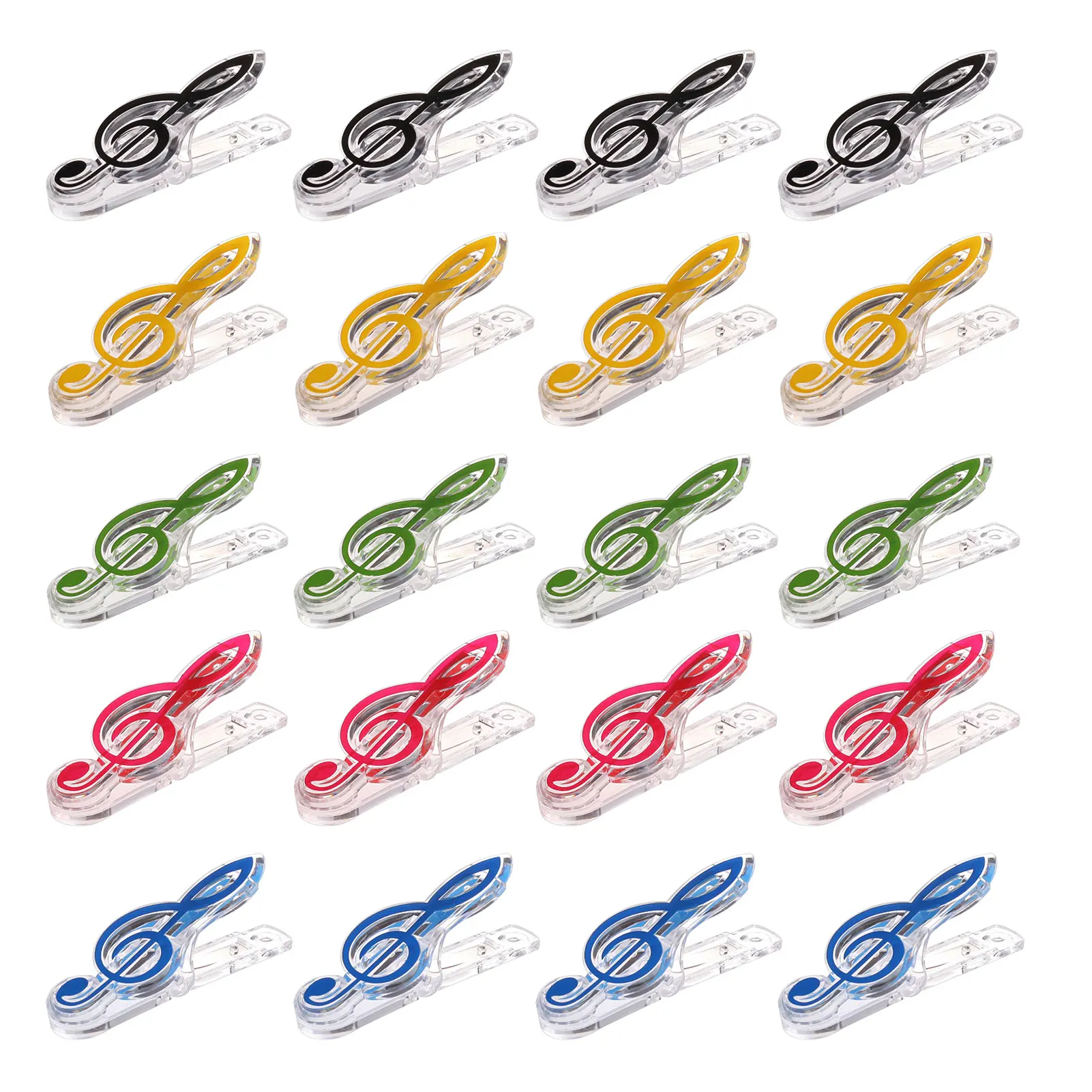 20pcs Multi Coloured Stationery Durable Portable Thick Page Holder Bookmark Book Music Paper Clip For Reading Transparent