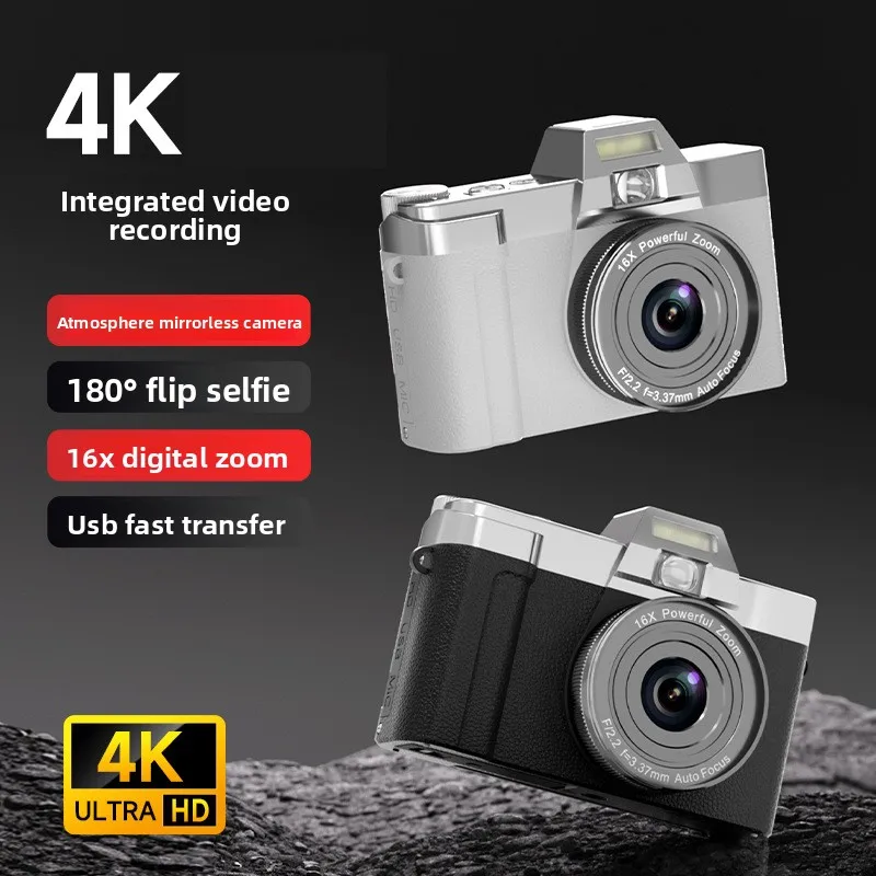 4K high definition flip screen 48 million pixel entry micro single digital camera, travel CCD camera