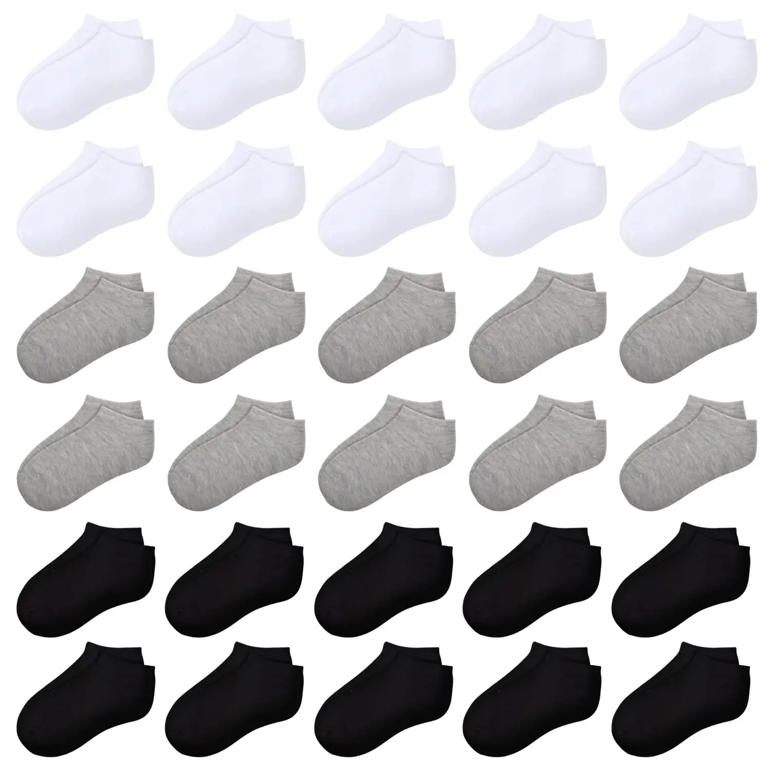 Toddler Socks 30 Pairs Kids Low Cut Socks for Boys Girls 1-14 Years Old Baby Children No Show Ankle Socks Set
