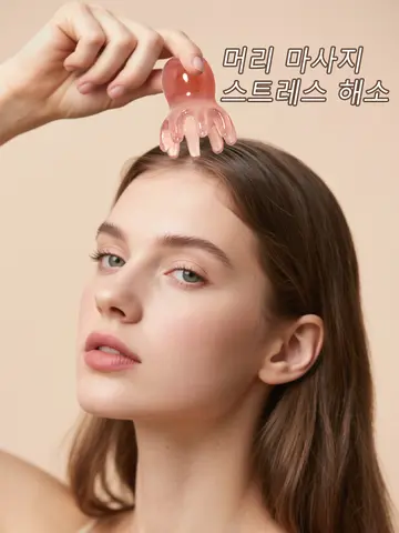 Cute Octopus Scalp Massage Comb (Resin)｜Korean Hair Care, Stress Relief, Anti-Hair Loss, Portable Head Massager for Home & Trave