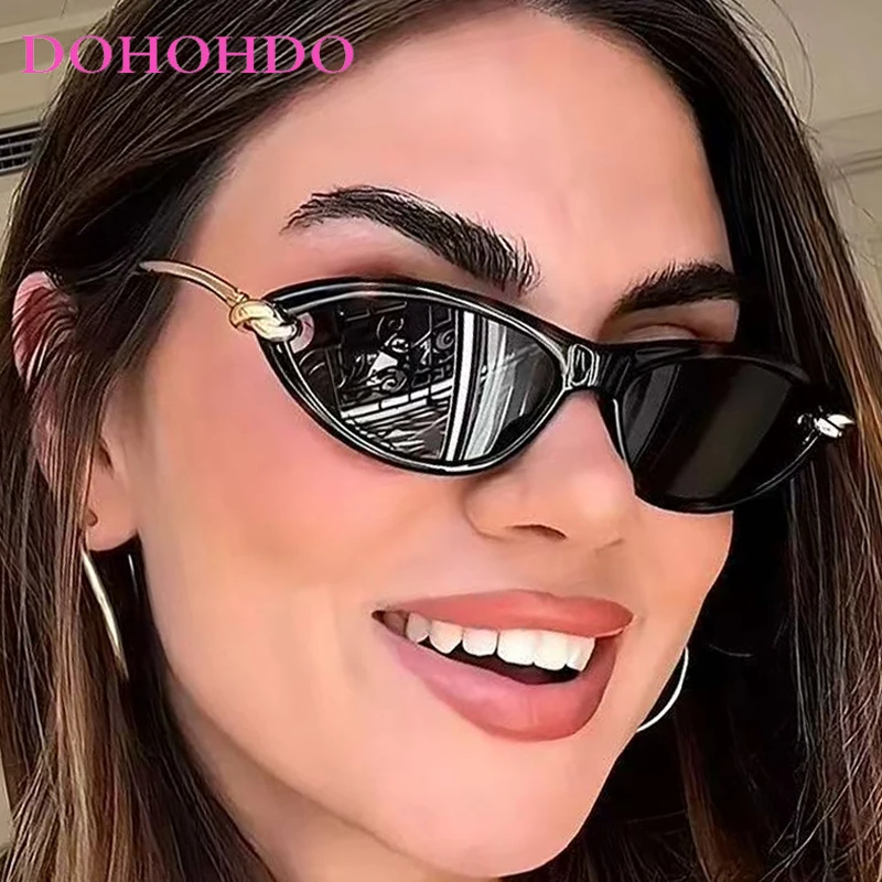 

Luxury Small Metal Frame Cat Eye Women's Sunglasses New Fashion Brand Designer Men Sunglass Outdoor Driving Travel Eyewear UV400