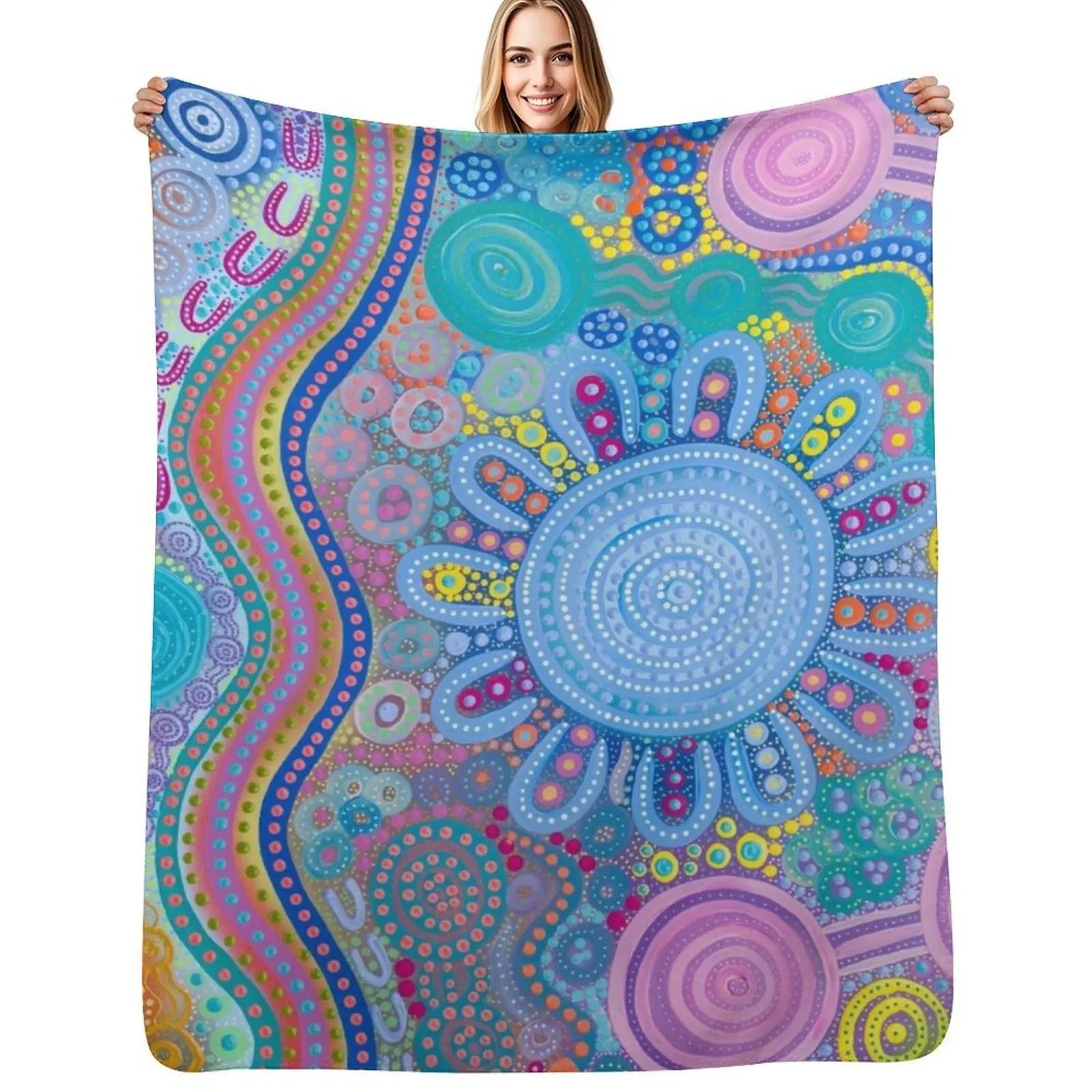 Family Gathering Throw Blanket Luxurious Soft Fuzzy Blanket for Sofa Bed