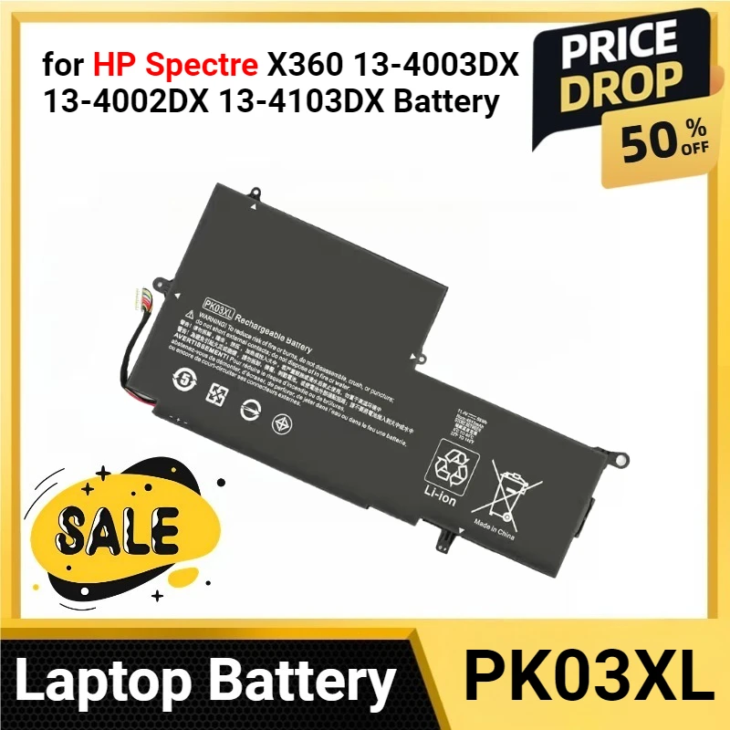 

PK03XL for HP Spectre X360 13-4003DX 13-4002DX 13-4103DX Battery Envy X360 13-Y023CL TPN-Q157