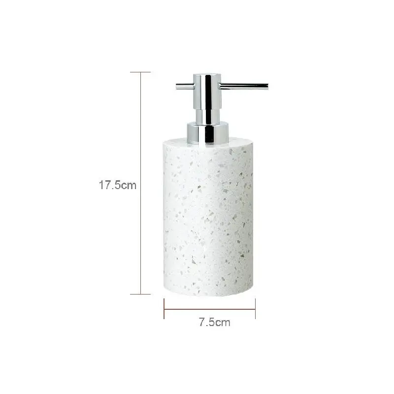 White Marble Spot Pattern Bathroom Accessories Supplies Shampoo Liquid Soap Dispenser Wristband Hand Lotion Bottle