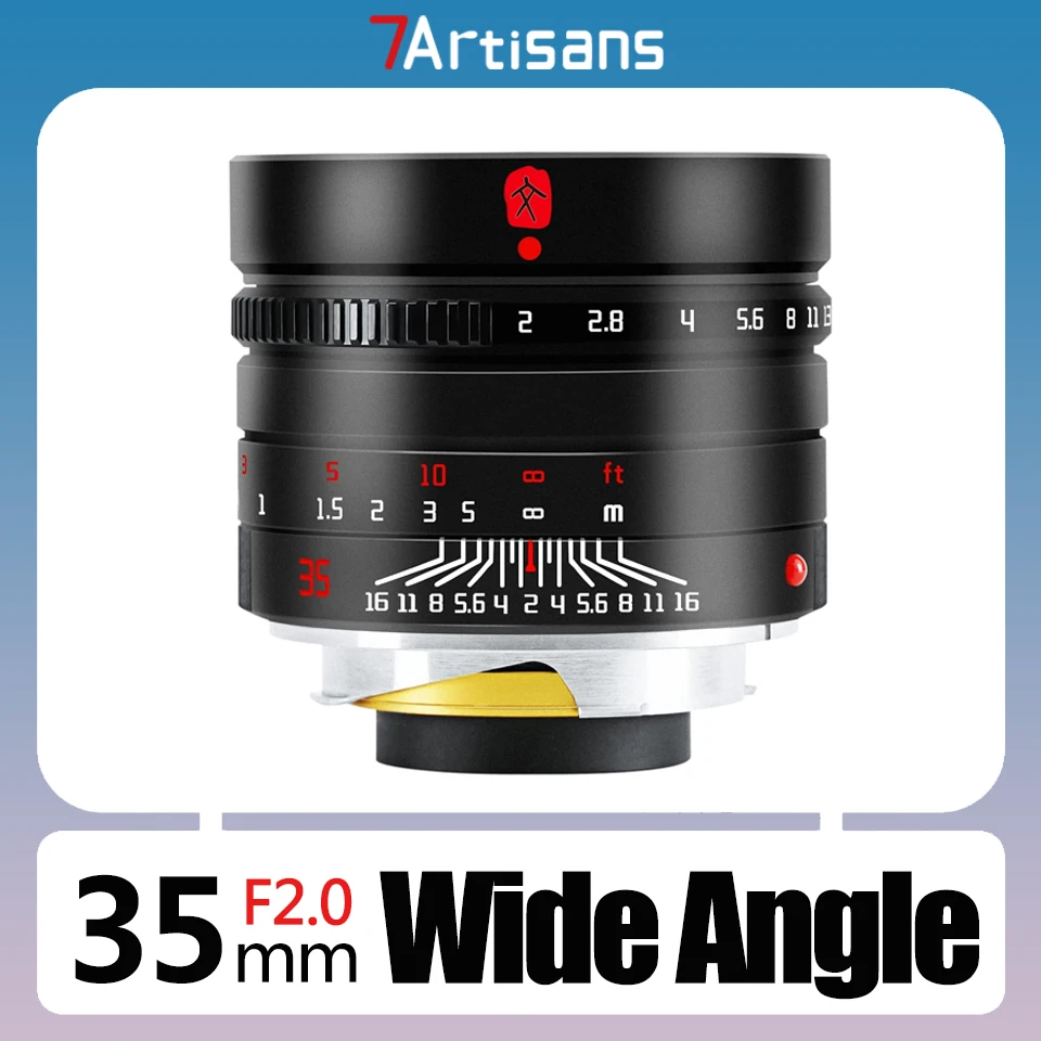 7artisans Full Frame M 35mm F2 Large Aperture Mirrorless Camera Lens for Portrait Humanities Photography with Leica M Mount