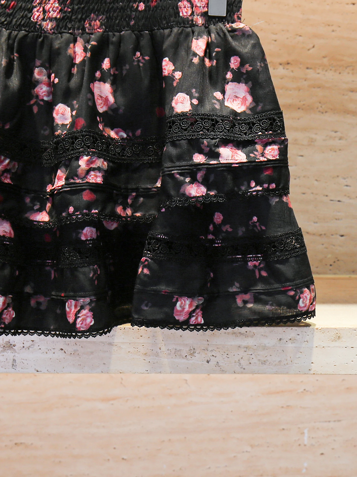 Jupe ort ajourée taille haute, imprimé Floral, Ele Miss Rich Sle, jupe trapèze en Fiber de Polyester, Design Simple pour les déplacements