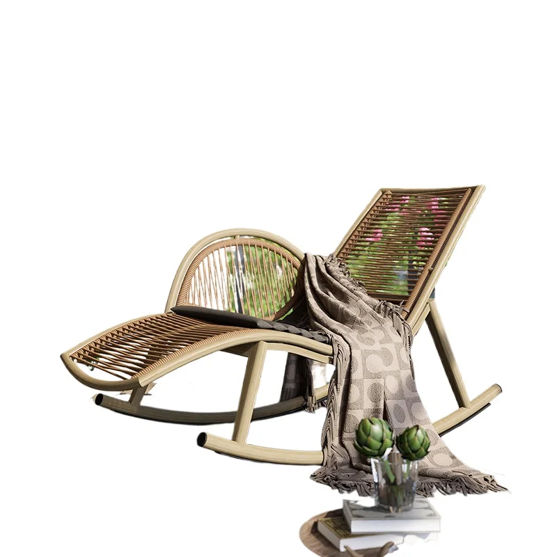 

1 Princess Rocking Chair Reclining Chair Adult Leisure Rattan Outdoor Lazy Rocking Chair