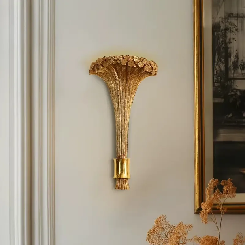 Jewellerytop European Decorative Bronze Wall Sconce Light Living Room Corridor Bedroom Antique Brass Wall Lamp