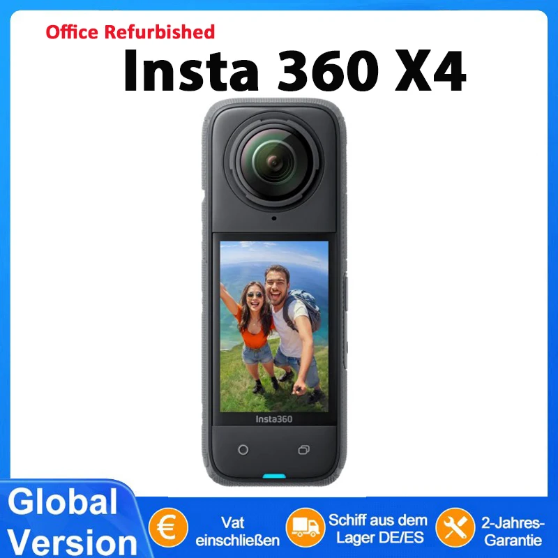 Official Refurbished Insta360 X4 Immersive 360° Video Camera 8K Panoramic Sports Action Video Cameras Anti-shake AI Gesture Control Third-person Prepective Wide Angle Shot
