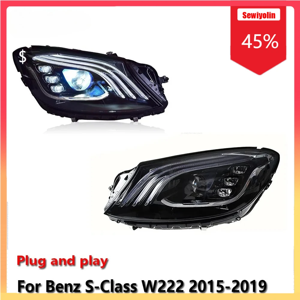 

Автомобильные лампы в сборе для Benz S-Class W222 2015-2019, противотуманные DRL, стоп-сигнал, указатель поворота, лампа Plug and Play