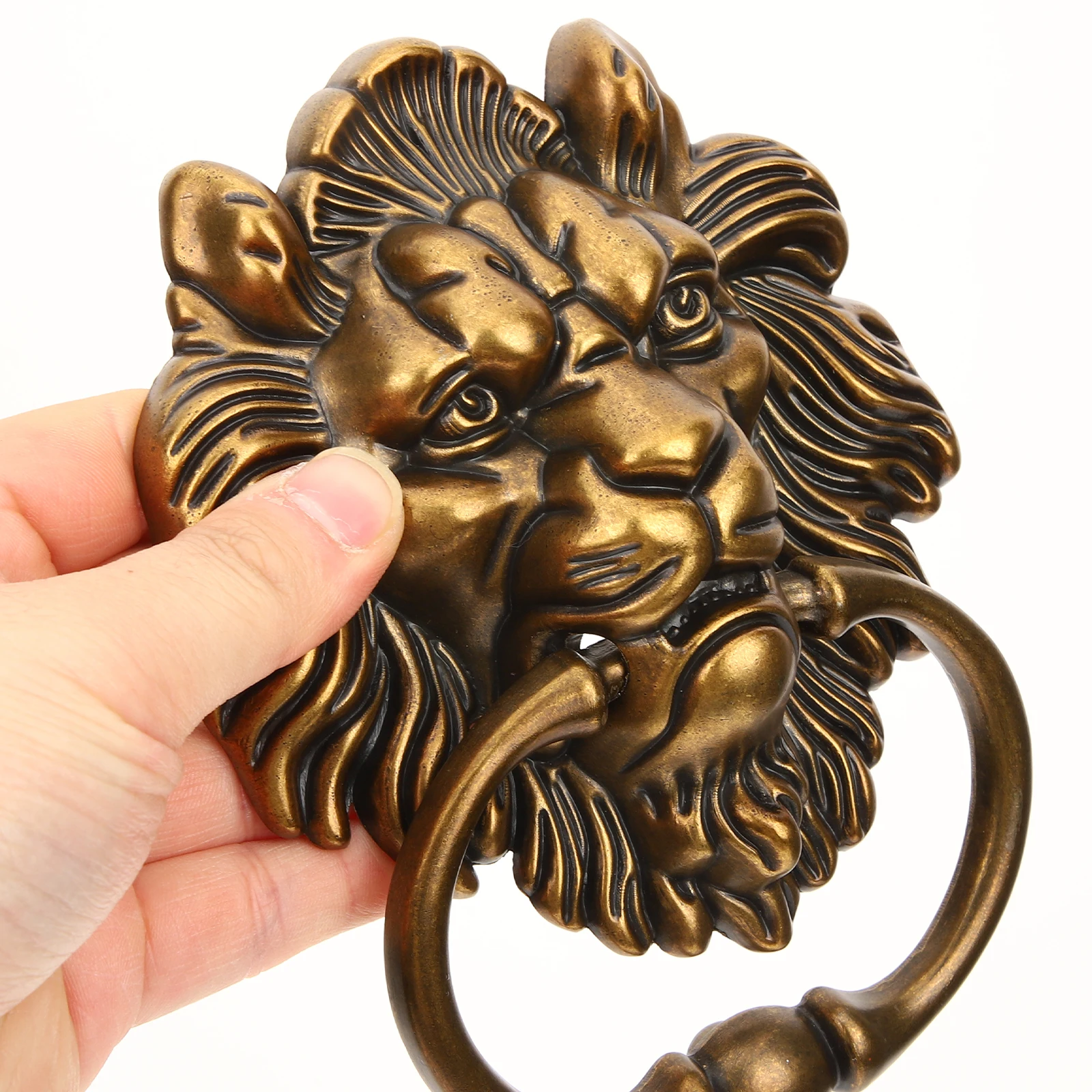 

Lion Head Cabinet Door Handle Zinc Alloy Vintage Style Corrosion Resistant Durable For Wooden Doors Drawers Furniture Pulls