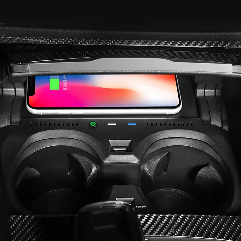 شاحن سيارة لاسلكي 15 واط شاحن هاتف سريع حامل شحن لسيارات BMW G20 G21 G22 G28 320 325 330 430 2019-2022 #3