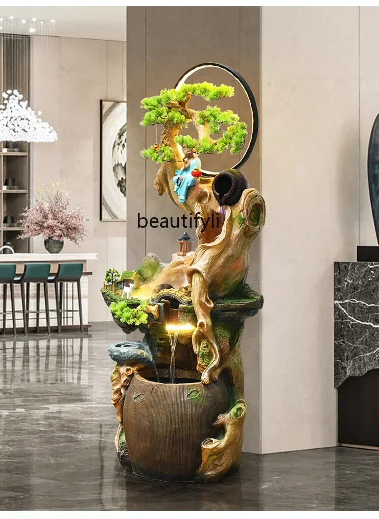 Q181 l5Chinese-style flowing water circulation rockery fountain floor ornament company, opening gift-giving entrance lucky decor