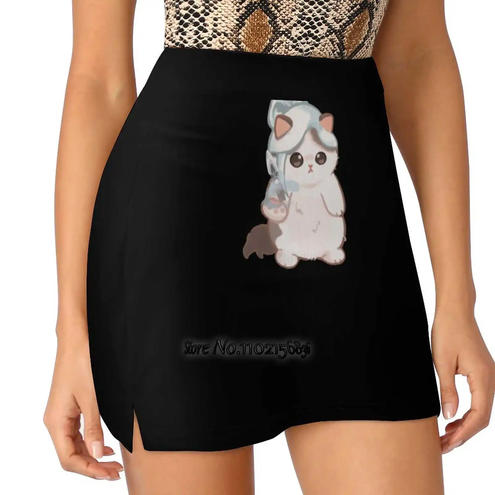

Минималистичная Милая Женская теннисная юбка с изображением кошки Джетта, удивленного пингвина, кошки, юбка-штаны для гольфа и бадминтона, Спортивная карманная бирка для телефона