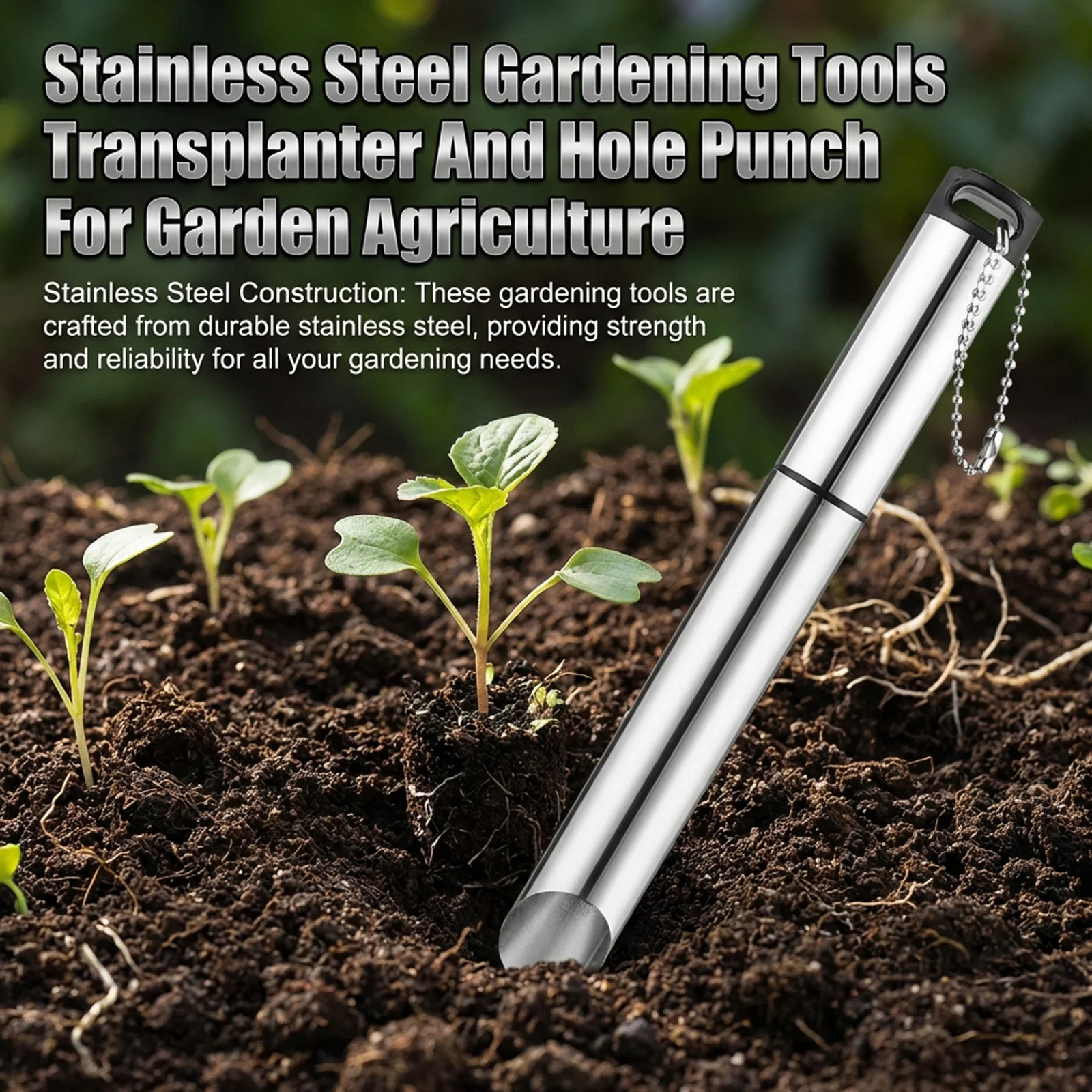 

1 шт. Садовый ручной инструмент: сеялка-диггер из нержавеющей стали для посева семян, пересадки растений, посадки луковиц, копания