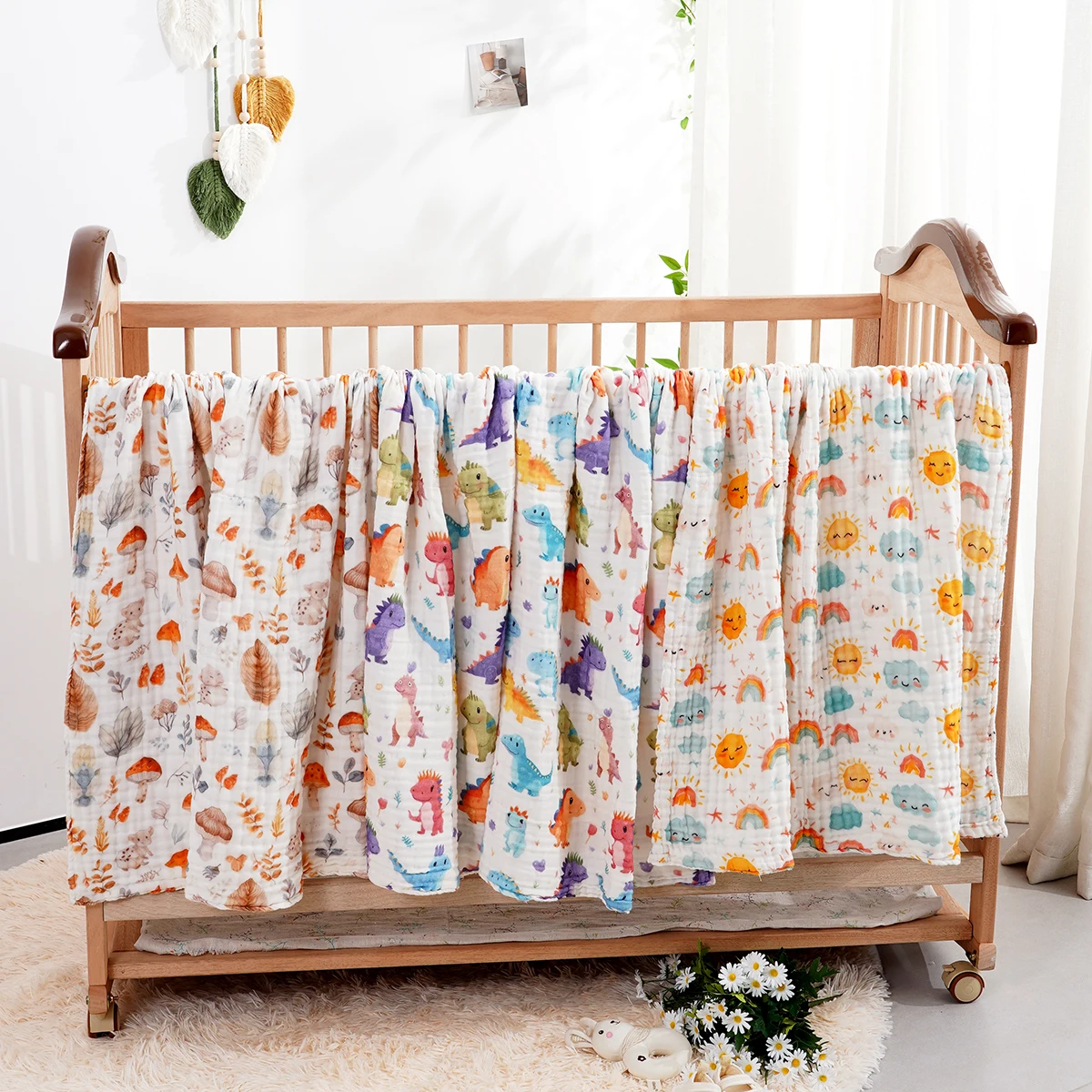 جديد الخريف الشتاء رشاقته الدفء 100% القطن الطفل الشاش قماط بطانية الرضع منشفة استحمام الوليد لحاف حجم 110x110 سنتيمتر #1