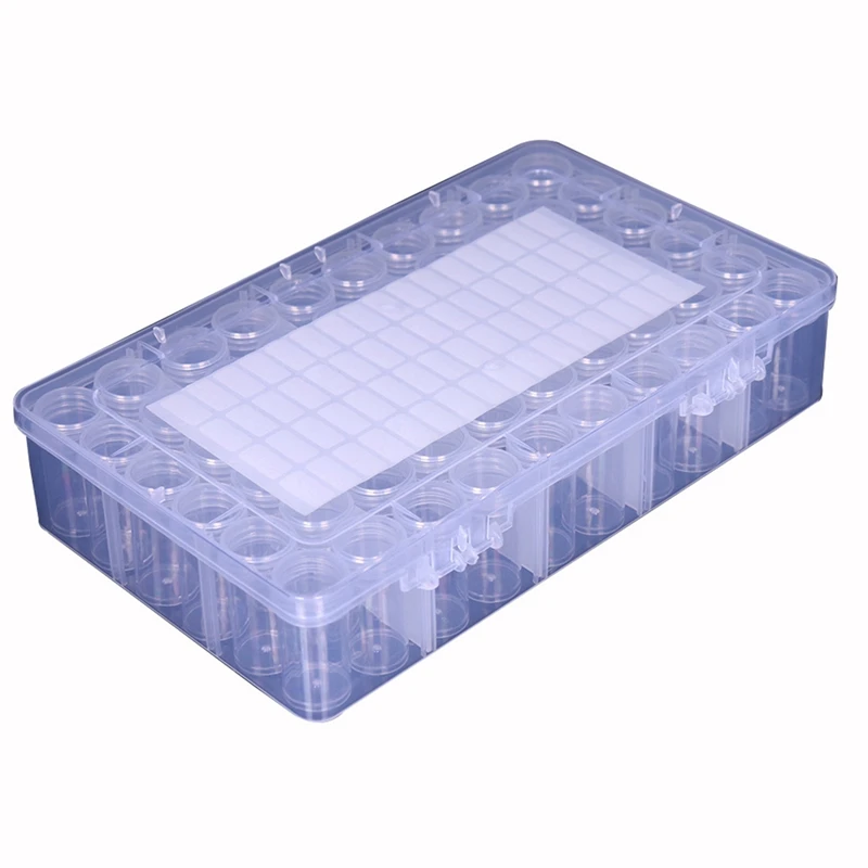 Diamond Art Storage Containers, 60 Slots Plastic Bead Organizer Box & Sheets Labels,For Craft,Seeds,Dots Art Storage