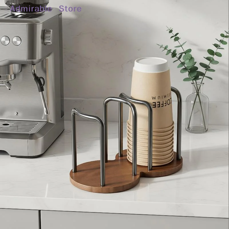 [W]1Pcs Disposable Cup Holder Anti-Drop Multi-Function Coffee Cup Organizer Desktop Drink Holder for Office Break Room Use