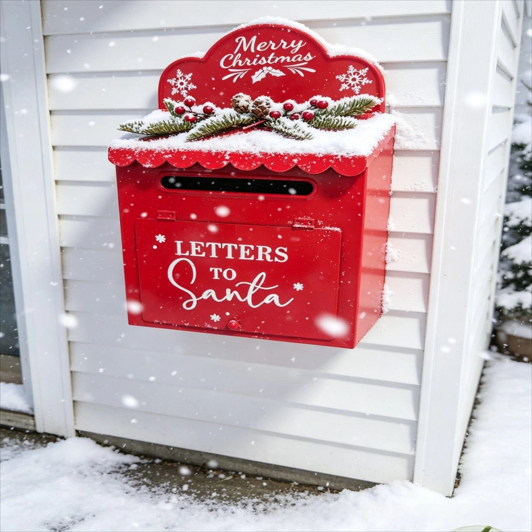Christmas Wall-mounted Mailbox New Courtyard Cottage Decoration Pendant Holiday Letter Storage Decoration