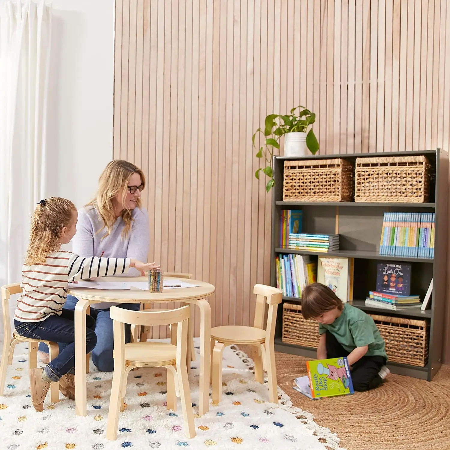 Classic Bookcase, 48In, Adjustable Shelves, Grey Wash