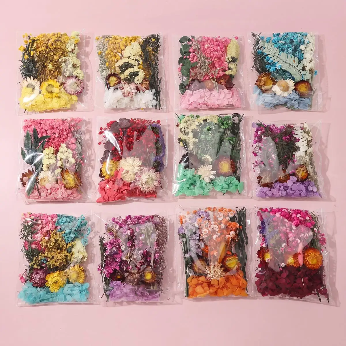 1 Stück 13,5x16cm handgefertigter DIY-Fotorahmen mit Trockenblumen-Materialbeutel für Innen- und Außendekorationen für Feiertagspartys. – Detail 3