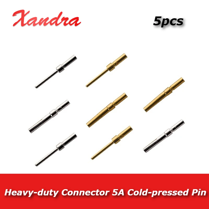 5pcs Heavy-duty Connector Cold-pressed Pins 5A Silver-plated CDSM Terminal Blocks CDSF Tectangular Connector CESM Pins