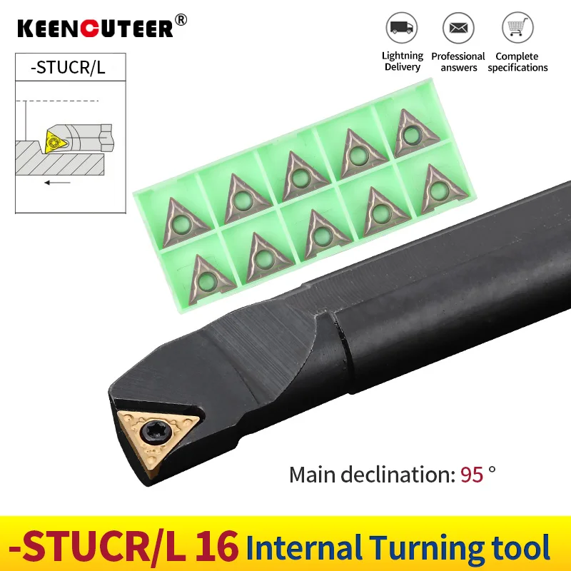 Conjunto de Suporte de Ferramenta de Torneamento Interno Barra de Torno Ferramentas de Corte Cnc Ferramentas de Corte Inserções Tcmt16 S20r-stucr16 S25s-stucr16