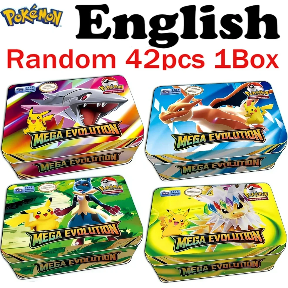 42 pièces MEGA EVOLUTION Pokemon cartes jouets de combat origine perdue Pokemons boîte avec Pikachu Anime banque Pokemon cartes de jeu pour enfants