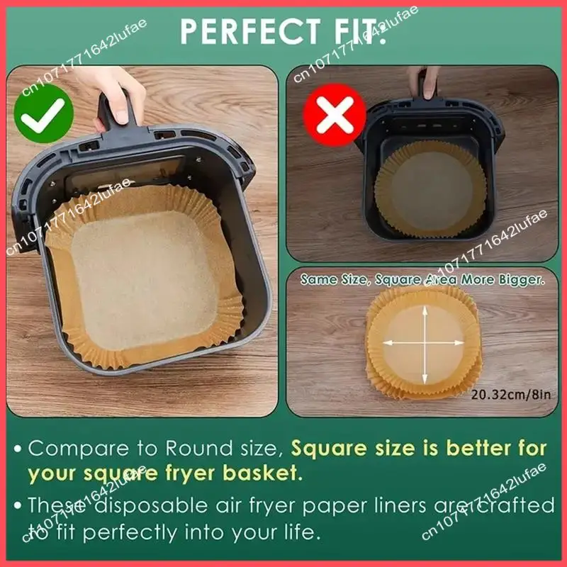 

B52C Silicone Oil Paper For 125Pcs Air Fryer Food Silicone Oil Temperature Absorbent Paper Bakery Parts