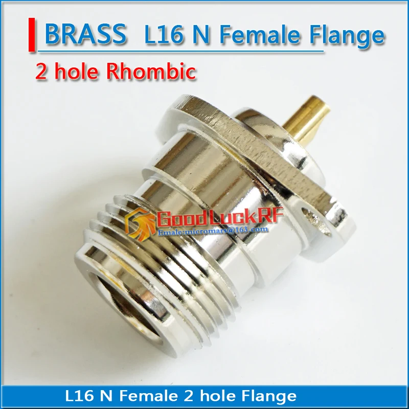 L16 N Female With 4 Hole Flange Waterproof ring Panel Chassis Mount 25 * 25 mm solder cup Brass RF Connection Coaxial Adapters